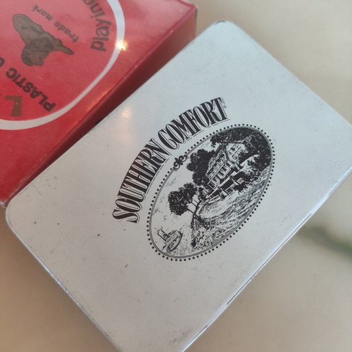 Southern Comfort metal case, Lucky Cards and LexCasino playing cards