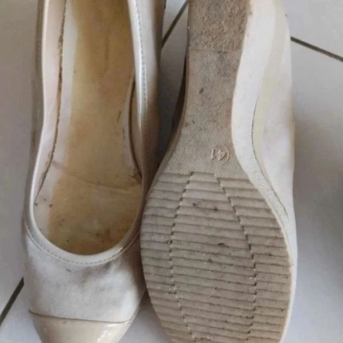 Beige suede platform pumps used, size 41