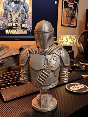 The Mandalorian 3D Print Figure silver, new