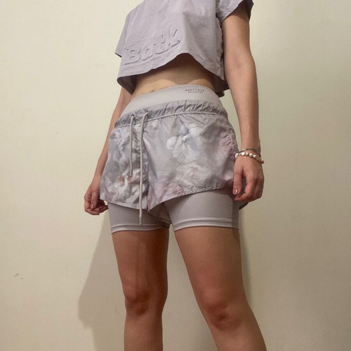 Bdtk cycling leggings with shorts and cropped top like new, multicolor