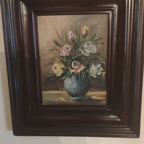 Set of 4 paintings like new with wooden saba frames in neoclassical style