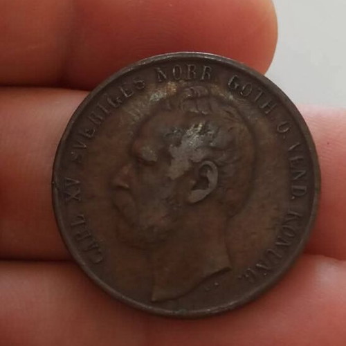 Sweden 5 Ore Coin 1872 like new
