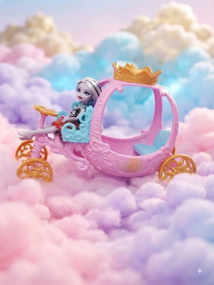 Enchantimals Mattel set with Royal Rolling Carriage and Sage Skunk doll