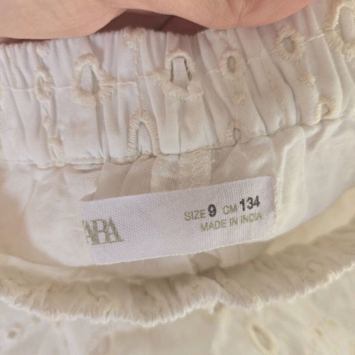 Zara girls' pants size 9 years 134 cm white like new