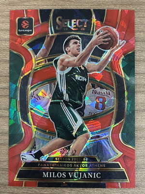 2025-26 Panini Select Euroleague Basketball Milos Vujanic Red Ice card like new