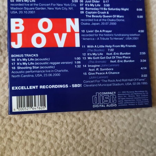Bon Jovi Shooting Stars CD like new, rock