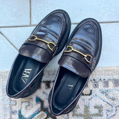 Zara moccasins burgundy size 40 used, very good condition