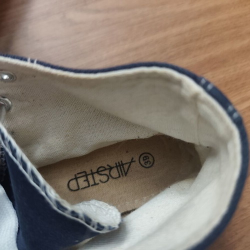 Navy Canvas High Top Shoes used, size 39