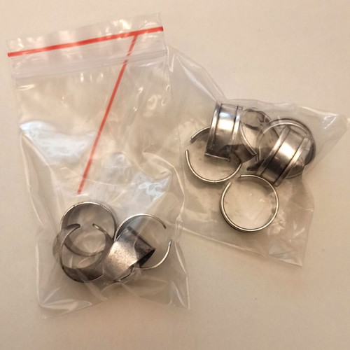 Set of 10 ring bases new, silver with patina