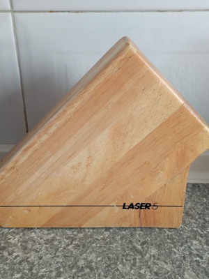 Wooden knife block used, fully functional