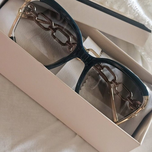 Sunglasses green with gold new