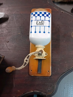 Antique French coffee grinder from interwar period used