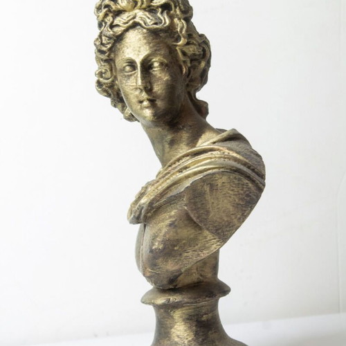 Decorative Apollo Bust 3D Printed with Handmade Antique Gold Patina