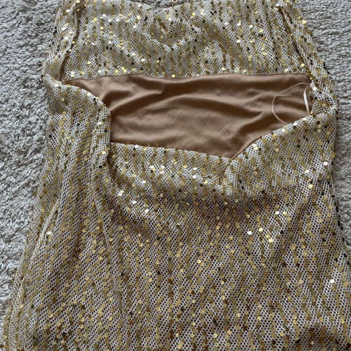 Vassia Kostara Mini Dress M Like New Gold Draped Neck Chain
