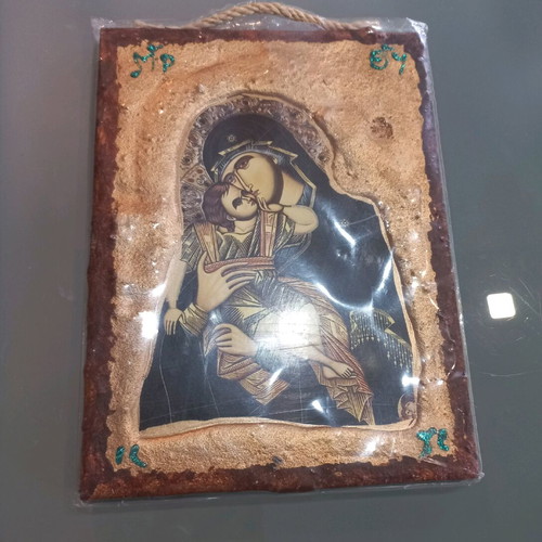 Virgin Mary icon handmade new with golden porporina 19x14