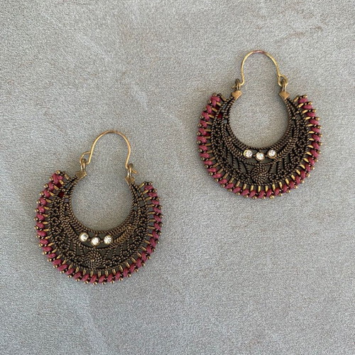 Hoop earrings with lace design like new