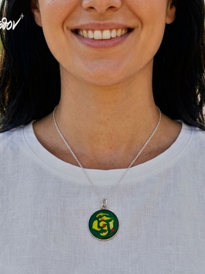 Gervasio Necklace new, hand-designed rose with stainless steel pendant