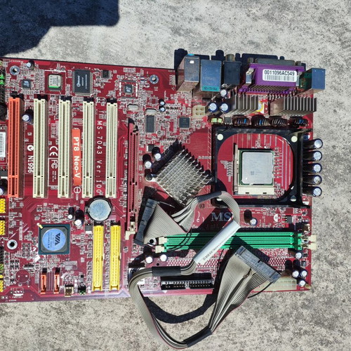 MSI PT8 Neo-V retro PC parts bundle with Intel motherboard and IDE drives