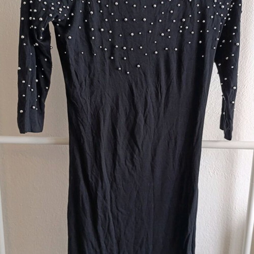 Miss Sixty Dress New Black With Silver Pearls, Size Small