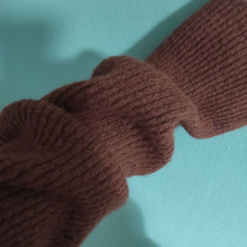 Midi knitted dress with turtleneck brown like new, one size