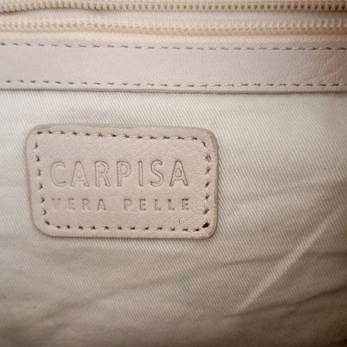 Caprice leather shoulder bag used, beige ecru