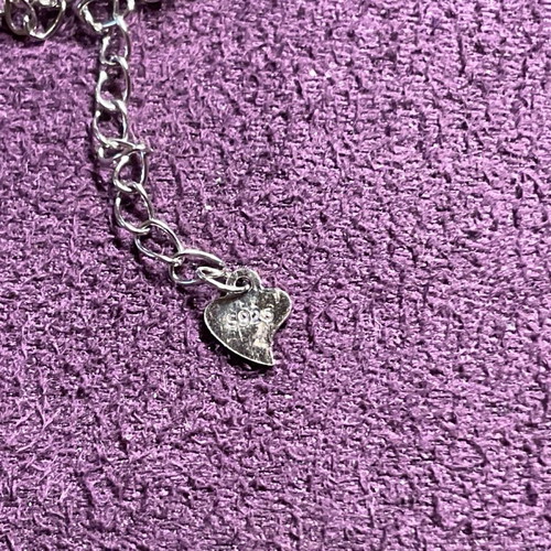 Silver necklace with natural emeralds and certificate of authenticity