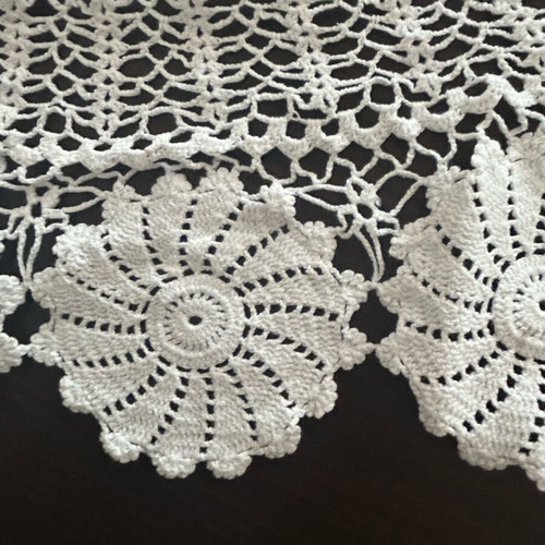 Crochet Tablecloth white round 80cm diameter handmade
