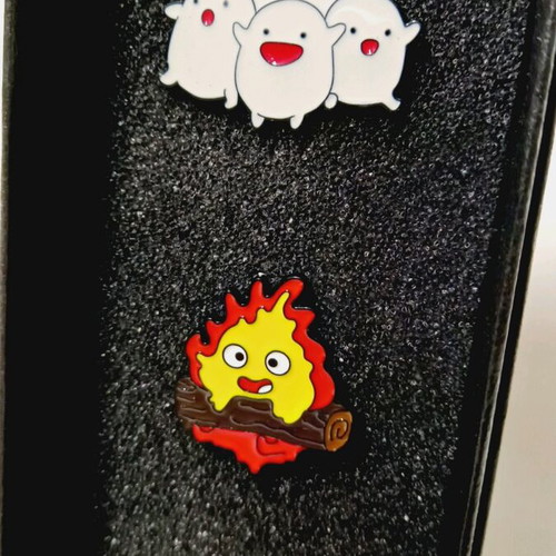 Studio Ghibli Warawara & Calcifer Enamel Pin Set New Limited Edition