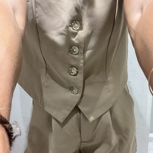 Shein beige vest and shorts set like new, size L
