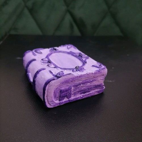 Handmade plaster sculpted book new in pink and purple colors