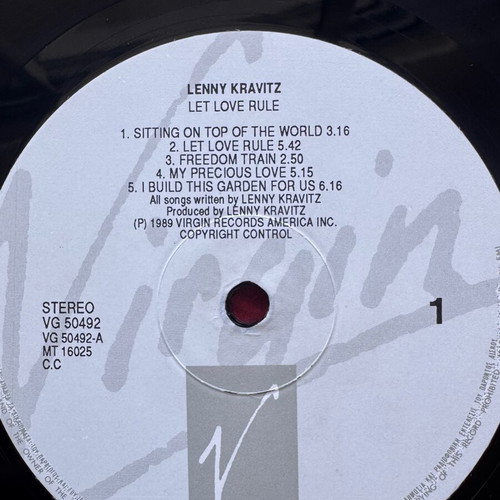 Lenny Kravitz Let Love Rule LP used, rock genre