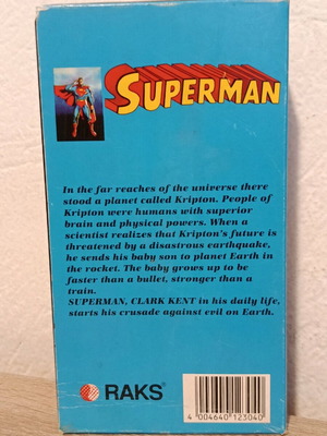 Παλιά promo βιντεοκασέτα Superman Raks σαν καινούργιο, κινούμενα σχέδια