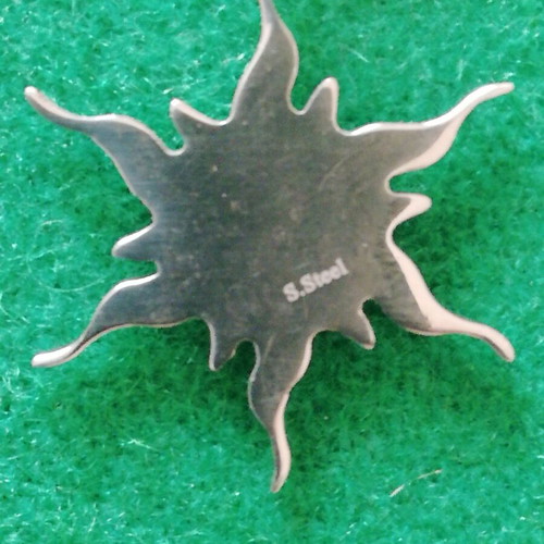 Stainless steel sun necklace with zirconia new