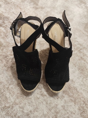 Black platform sandals size 36 used