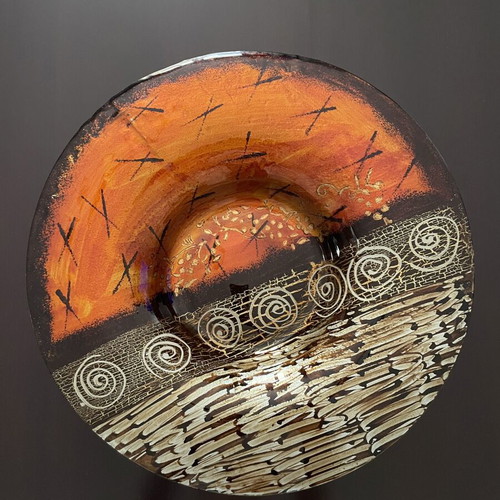 Decorative Platter Boho Ethnic Art like new, 43cm