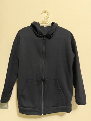 Trendyol black oversized hoodie with zipper, size Small, like new