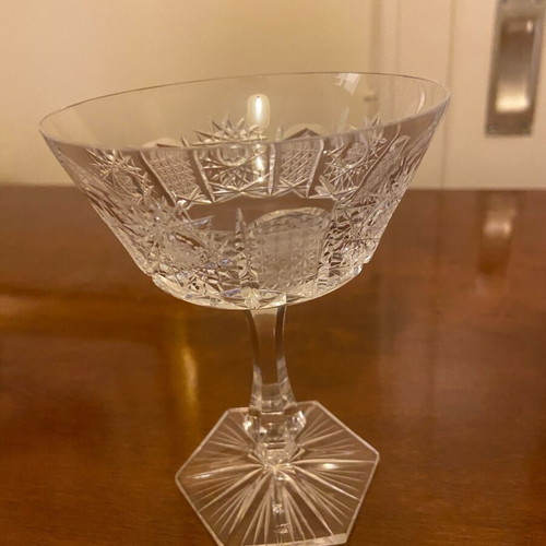 Vintage crystal champagne glasses pack of 12 like new, handmade