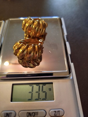 Επιχρυσα vintage σκουλαρίκια σχήματος "γαρίδας" σαν καινούργια