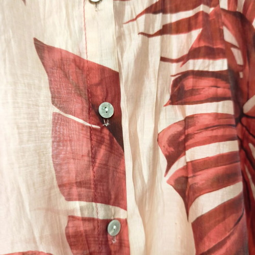 Urban women's semi-transparent blouse with tropical print, like new, one size