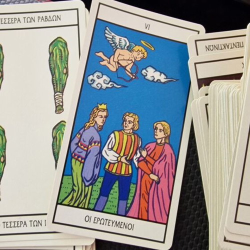 Royal Tarot Greek Edition cards used, made in Taiwan