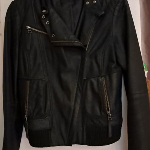 Leather jacket basic 100% leather, like new, size S, black