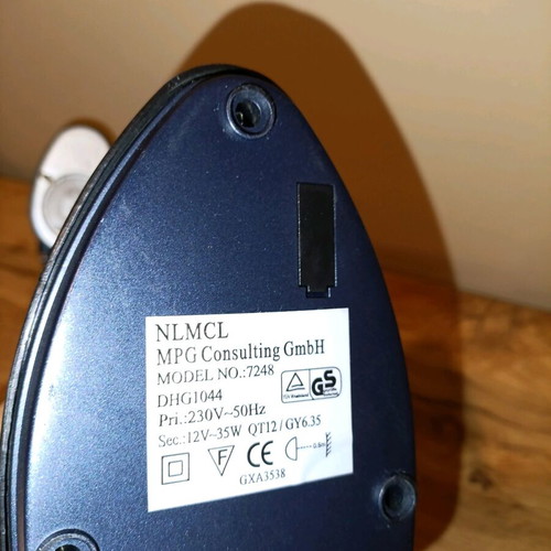 Desk lamp electric used, black with height adjustment