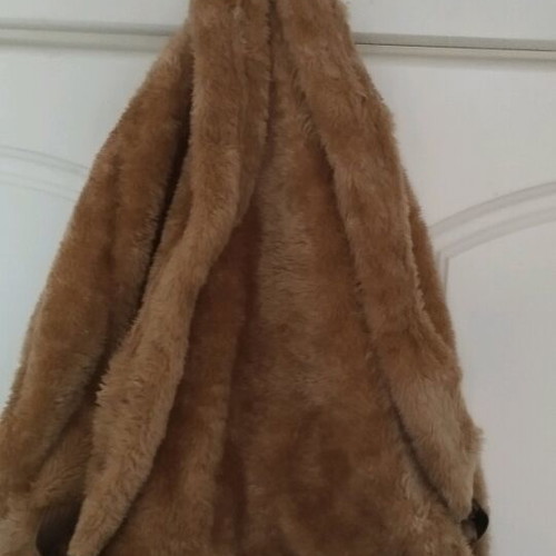Fur backpack like new, brown-beige