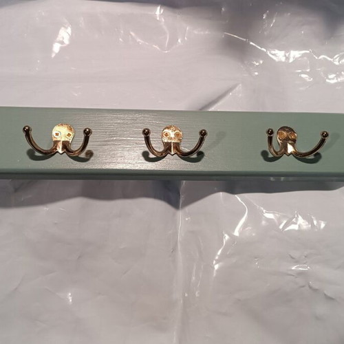 Handmade wall hanger 59cm with 5 double hooks
