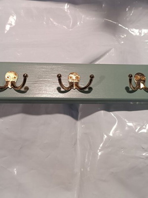 Handmade wall hanger 59cm with 5 double hooks
