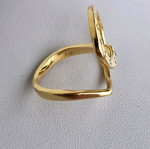 Gold 18K ring used with 7 small diamonds size 54