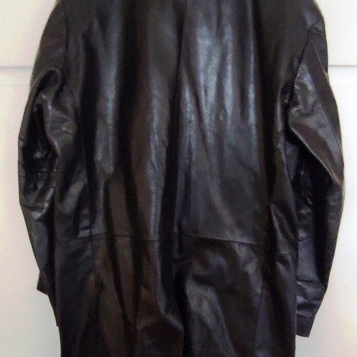 Genuine leather unisex coat XL black like new