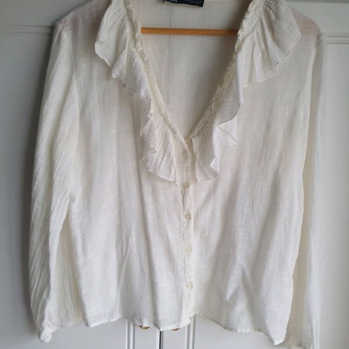 Zara blouse medium white cotton like new