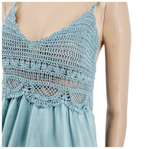 Double Six long dress turquoise new, one size with knitted bust