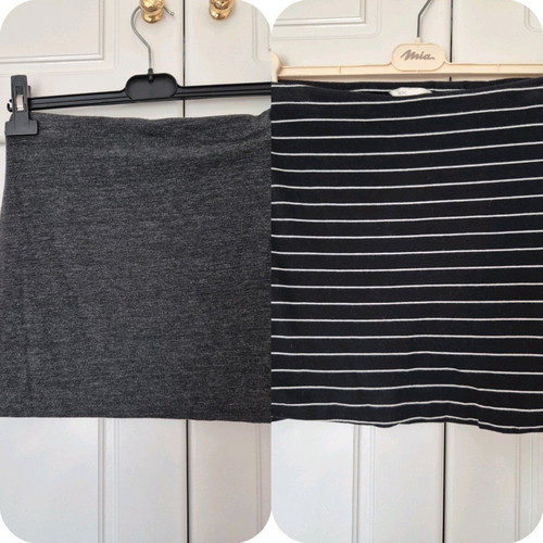 Set of two elastic mini skirts H&M like new, black and gray